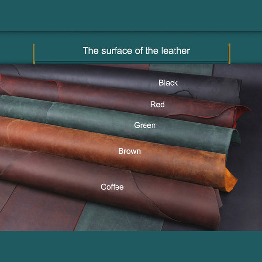 1.2mm/1.6mm Thickness Cowhide Oil tanned Crazy horse leather craft Diy material retro Pull up style