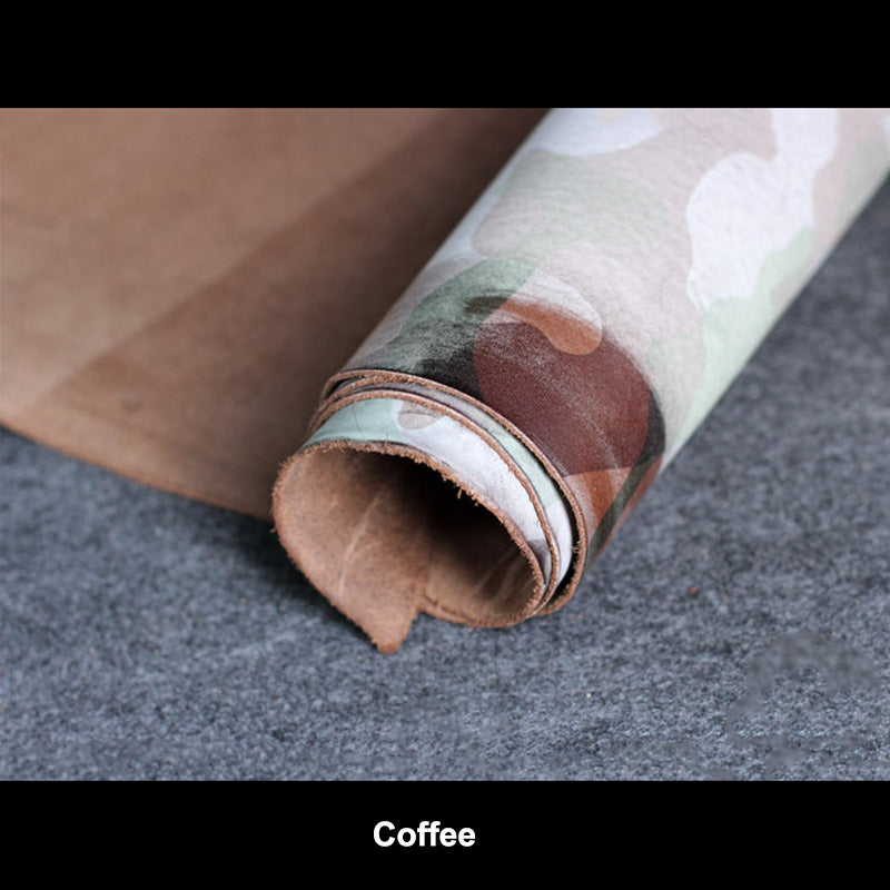 Camouflage Fog Waxed Vegetable Tanned retro oil rich Leather craft material DIY