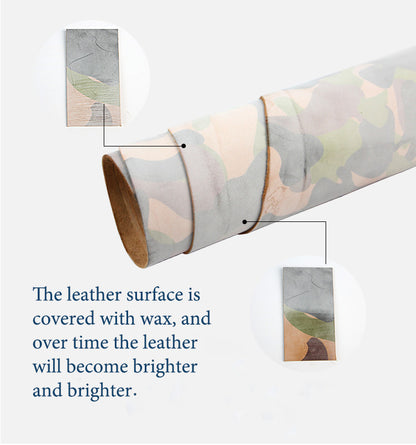 Camouflage Fog Waxed Vegetable Tanned retro oil rich Leather craft material DIY