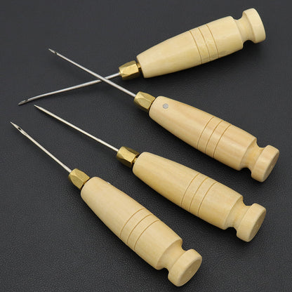 Canvas Leather Tent Sewing Awl Wood Hand Stitcher Leathercraft Needle Kit Tool