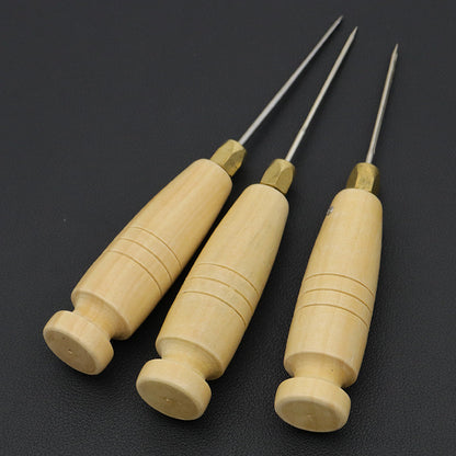 Canvas Leather Tent Sewing Awl Wood Hand Stitcher Leathercraft Needle Kit Tool