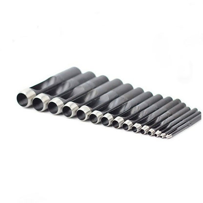 Black Steel Hollow Punch Set Leather Gasket Belt Hole Punching Craft Tool 1-10mm