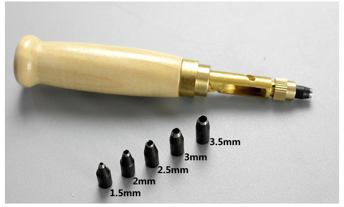 6 IN1 Automatic Hole Punch Tool Cutter For Sewing Leather Craft Paper PVC Banner