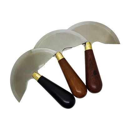 Professional half round blade leathercraft knife wood handle skiving cutter Tool