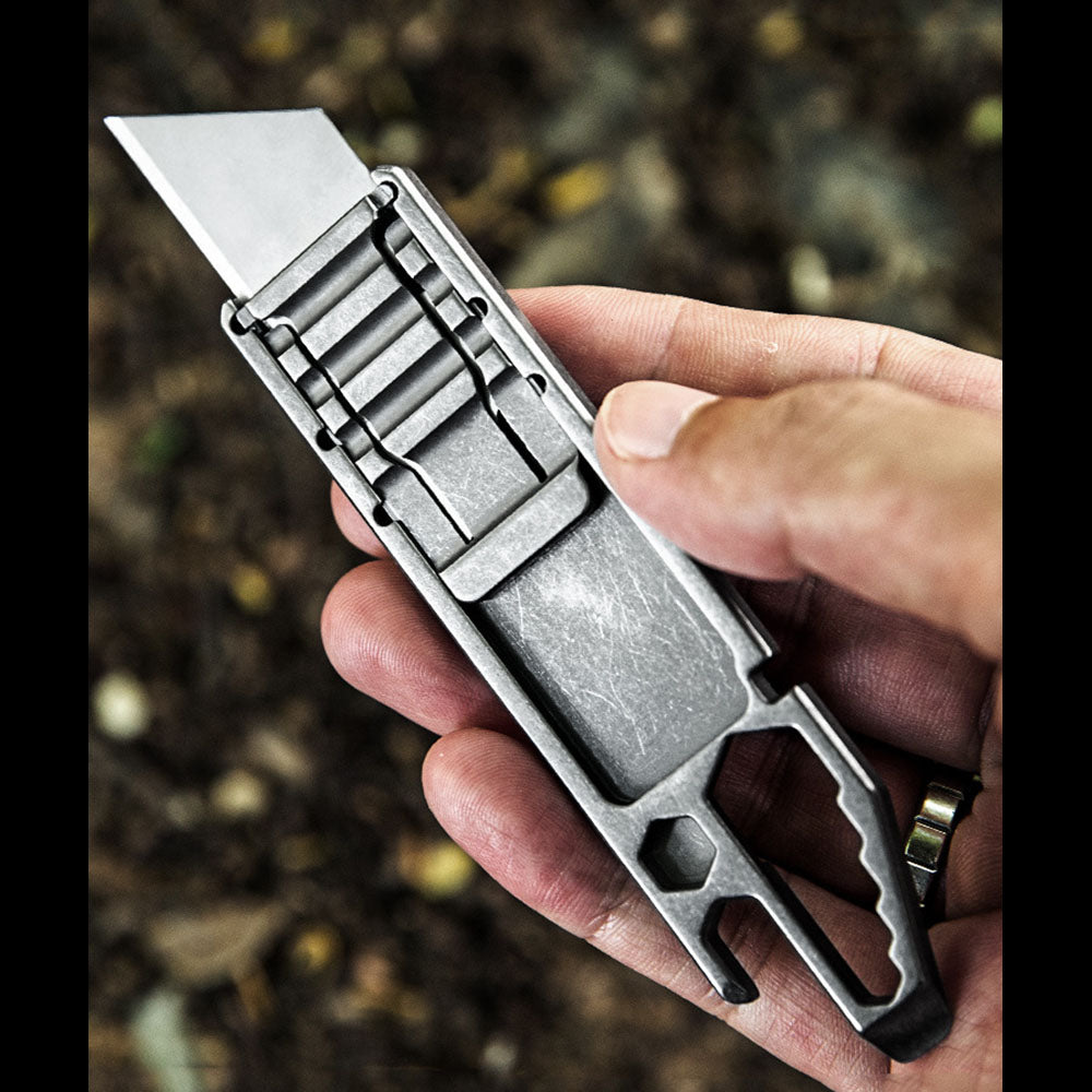 Multifunctional Titanium Art Craft Utility Knife Sliding Blade Pocket Cutter EDC