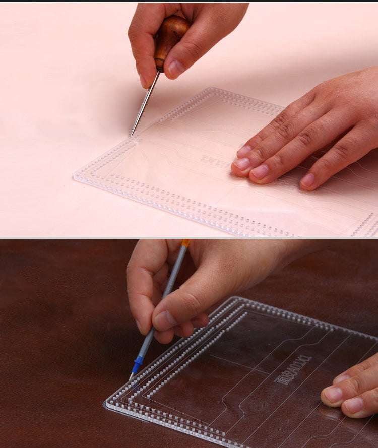 Acrylic Clear Template stencils for Leather craft simple Wallet Bag Pattern DIY