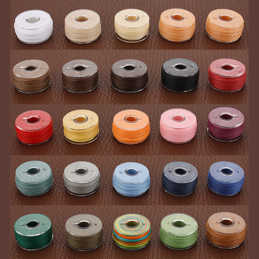 25pcs Colorful Leather Craft Hand Sewing Waxed Thread Spool 0.45mm 0.55mm 0.65m