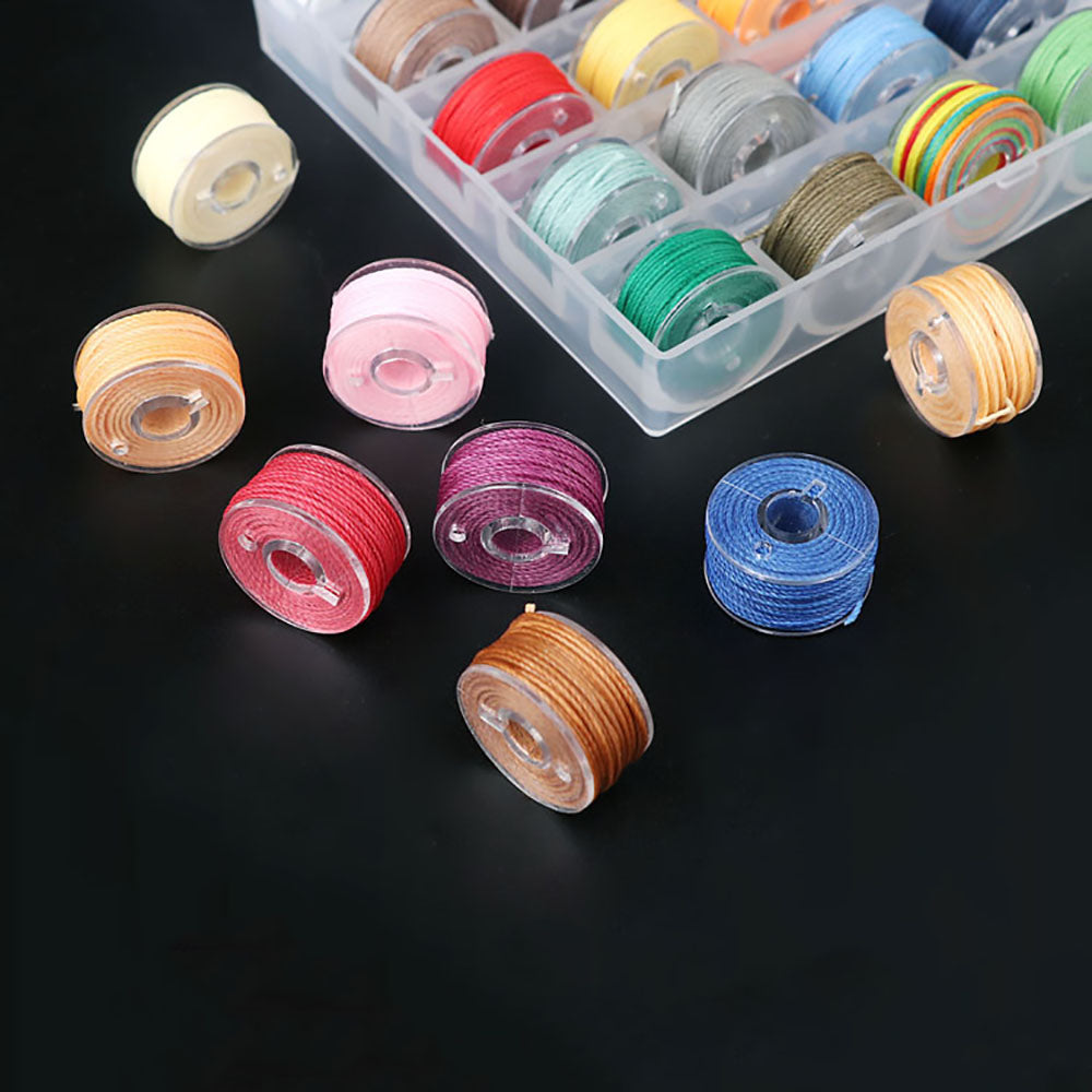 25pcs Colorful Leather Craft Hand Sewing Waxed Thread Spool 0.45mm 0.55mm 0.65m