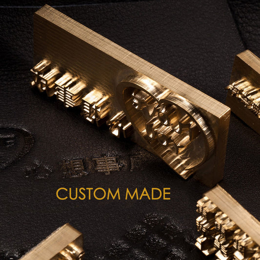 Custom made Brass LOGO Leather Stamp Steel Handle Wood cake Heat Embosser Seal