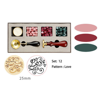 Sealing Seal Wax Envelope Wedding Invitation Stamp Letter Card Copper Head Set