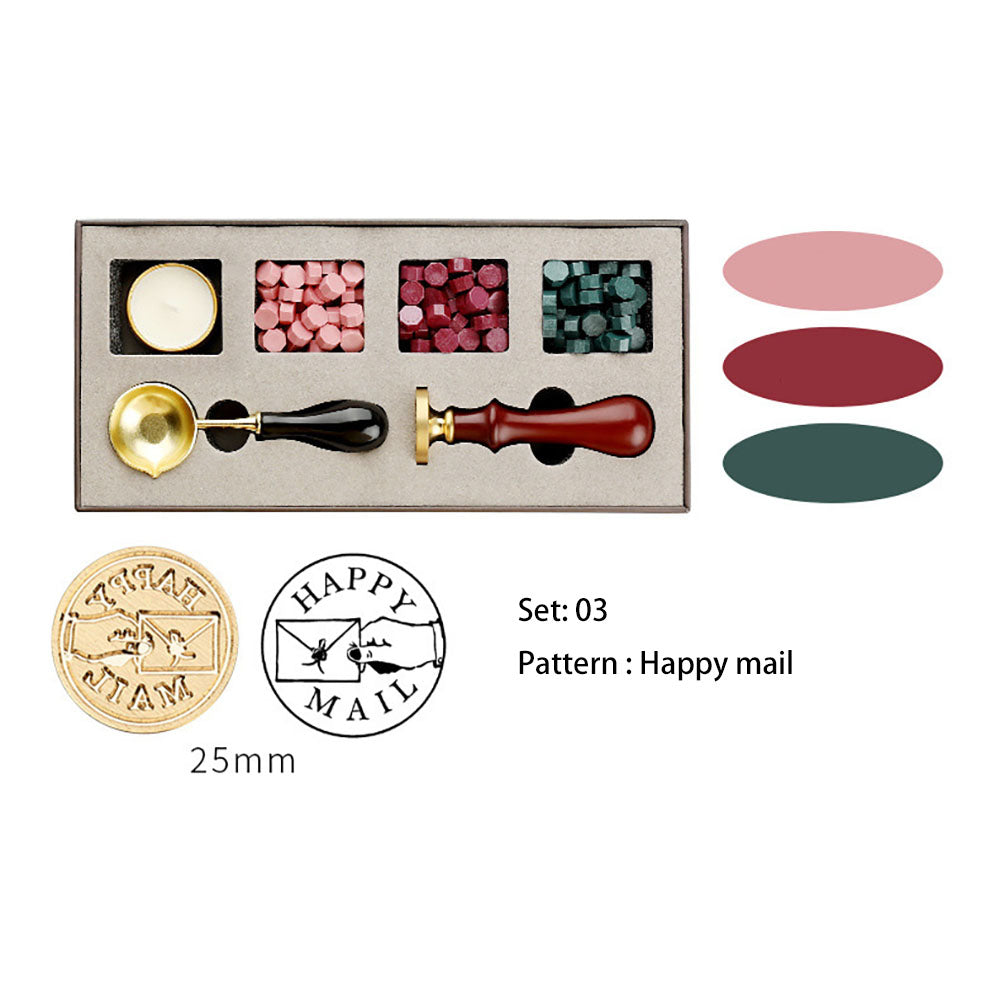 Sealing Seal Wax Envelope Wedding Invitation Stamp Letter Card Copper Head Set