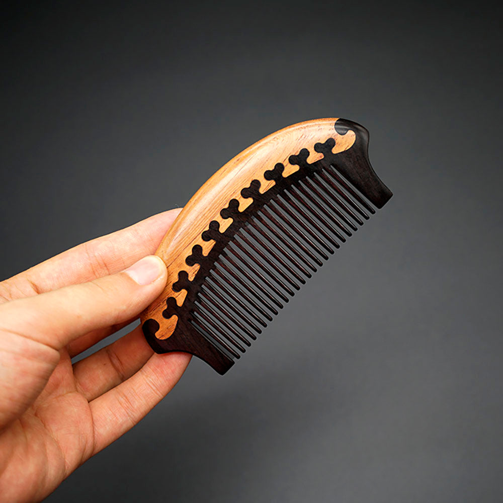 Wood Craft Rosewood Blackwood Traditional Art Spliching Comb Health Hair Therapy