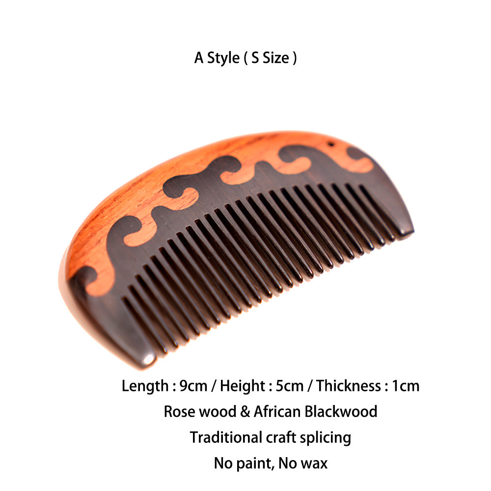 Wood Craft Rosewood Blackwood Traditional Art Spliching Comb Health Hair Therapy