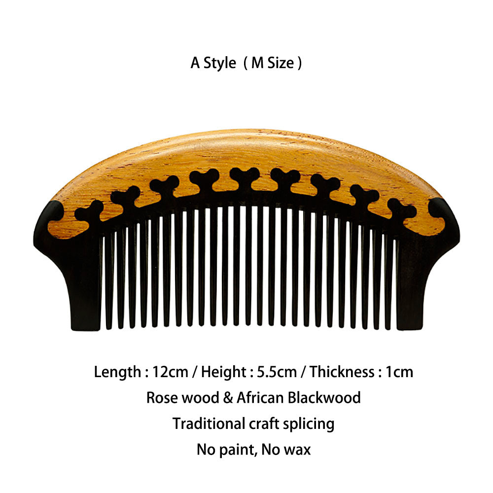 Wood Craft Rosewood Blackwood Traditional Art Spliching Comb Health Hair Therapy